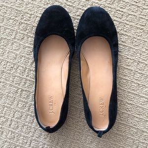 Black suede slip in flats